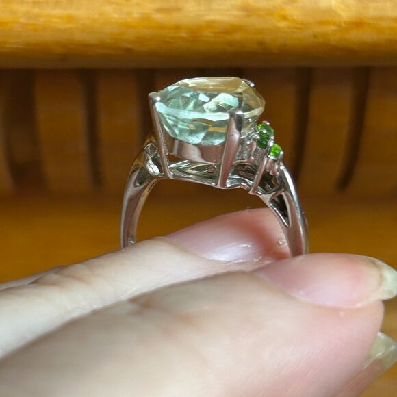 Pear Shaped Prasiolite Ring - Picture 8 of 10